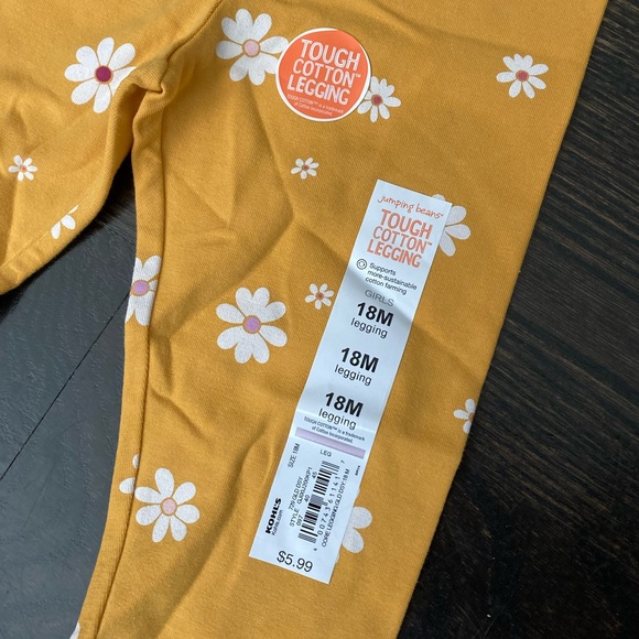 Girls Yellow Marigold Floral Cat Graphic Print Long Sleeve 2-Piece Set 18 Months - Picture 8 of 8